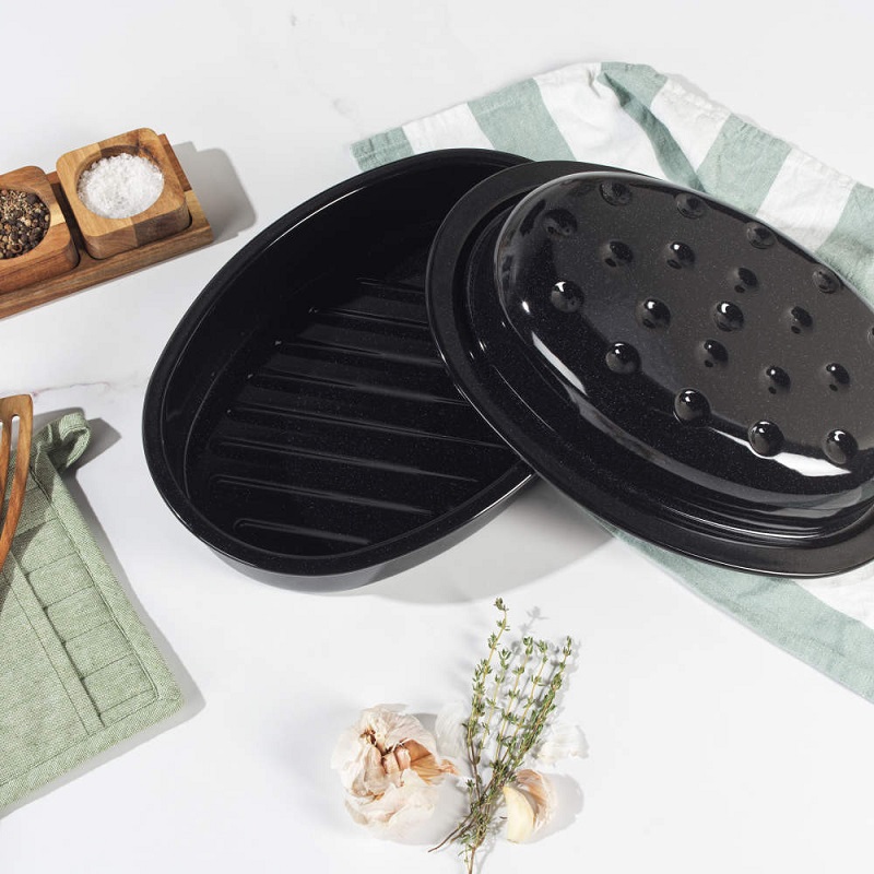 Salter Brilliance Enamel Oval Roaster w/Lid 33cm - Image 2