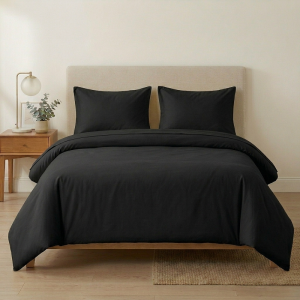 Luna Super King Duvet Set Black