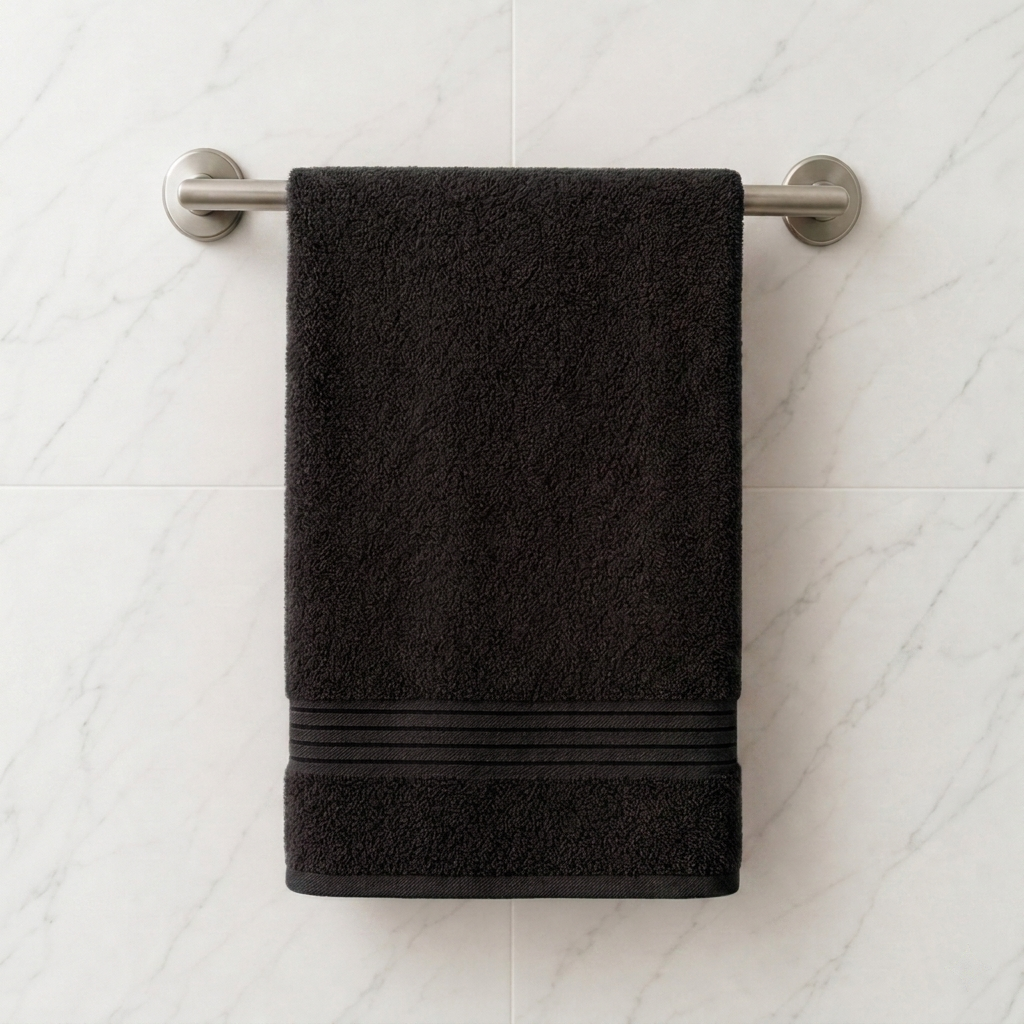 Luna Comfort 100% Cotton Towel 50x100cm Black 500g - Image 2
