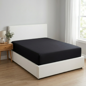 Luna Super King Fitted Sheet Black