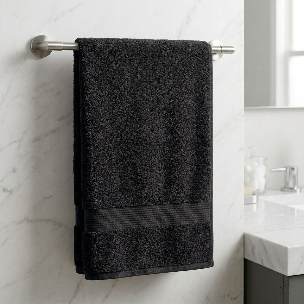 Luna 100% Egyptian Cotton Towel 70x140cm Black600g