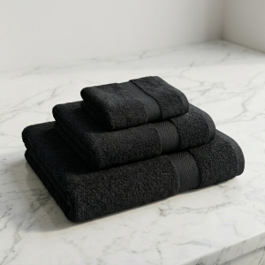 Luna Classic 100% Cotton Towel 70x130cm Black 425g