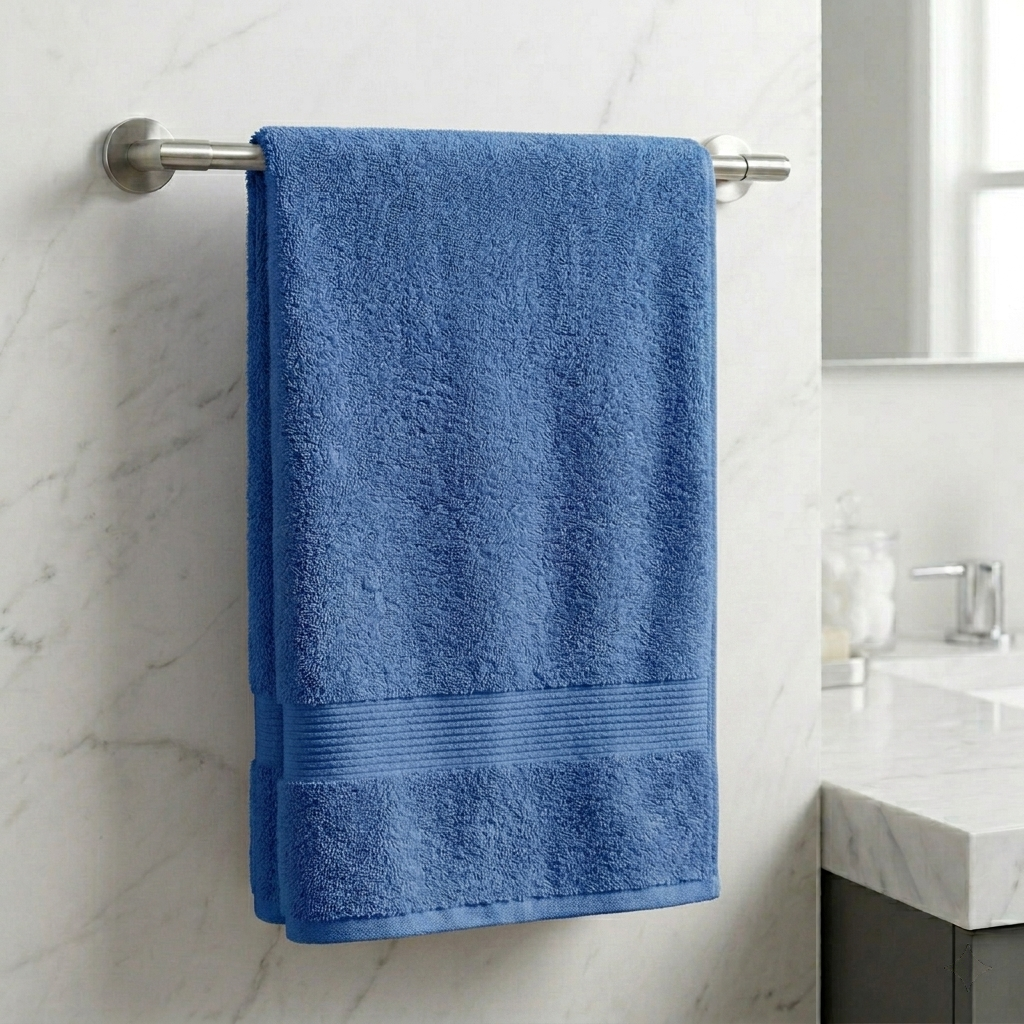Luna 100% Egyptian Cotton Towel 50x100cm Blue 600g - Image 2