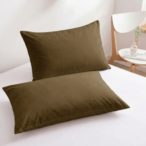 Luna Pillow Case Pair 50x76cm Dark Brown