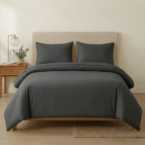 Luna Super King Duvet Set Charcoal
