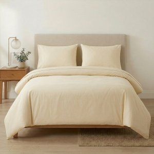 Luna Super King Duvet Set Cream