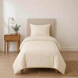 Luna Single Duvet Set Cream