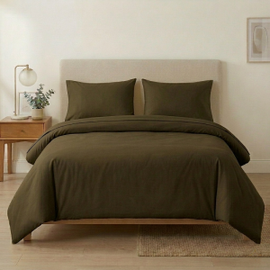 Luna Super King Duvet Set Dark Brown