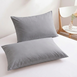 Luna Pillow Case Pair 50x76cm Grey