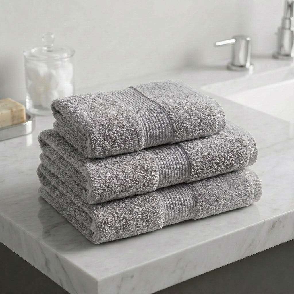 Luna 100% Egyptian Cotton Towel 70x140cm LGrey600g - Image 2