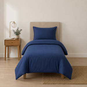 Luna Single Duvet Set Navy Blue