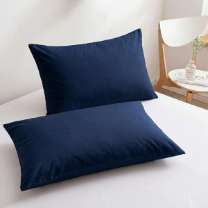 Luna Pillow Case Pair 50x76cm Navy Blue