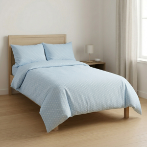 Luna Double Printed Duvet Set Geometric Blue
