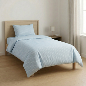 Luna Single Printed Duvet Set Geometric Blue