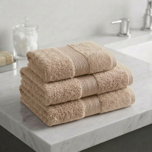 Luna 100% Egyptian Cotton Towel 90x150cm Sand 600g