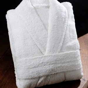 Luna 100% Cotton Shawl Collar Bathrobe 475gsm