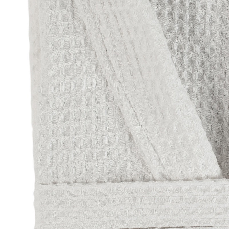 Luna 100% Cotton Waffle Bathrobe White 250gsm - Image 2