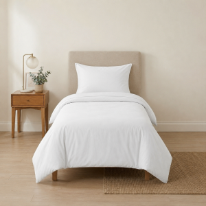 Luna Single Duvet Set White