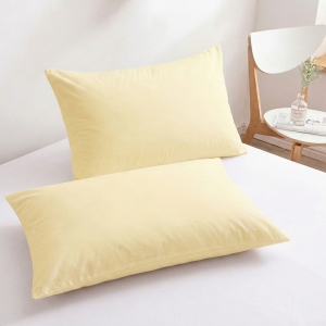 Luna Pillow Case Pair 50x76cm Yellow