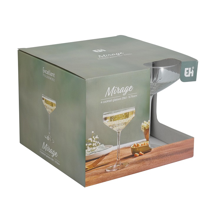 Cocktail Saucer Glass 300ml 4 Pcs - Image 3