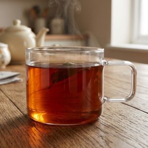 Glass Tea Mug with Handle 375ml