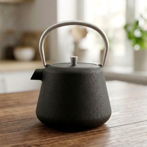 Cast Iron Teapot with Filter 1 Lt Grey