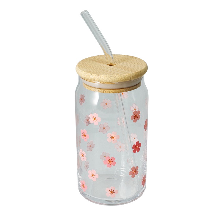 Drinking Glass with Straw 500ml (3 Designs) - Image 2
