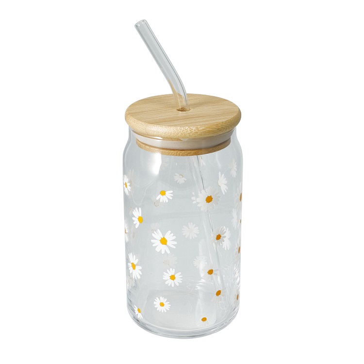 Drinking Glass with Straw 500ml (3 Designs) - Image 4