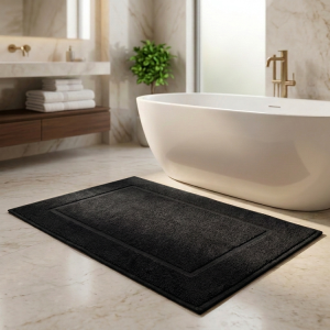 Luna Cotton Bath Mat 50x70cm  Black