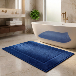 Luna Cotton Bath Mat 50x70cm Blue