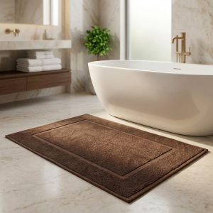 Luna Cotton Bath Mat 50x70cm Dark Brown