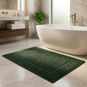 Luna Cotton Bath Mat 50x70cm Dark Green