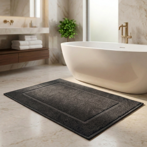 Luna Cotton Bath Mat 50x70cm Dark Grey