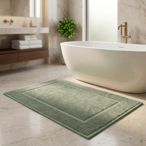 Luna Cotton Bath Mat 50x70cm Light Green