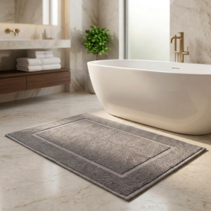 Luna Cotton Bath Mat 50x70cm Light Grey
