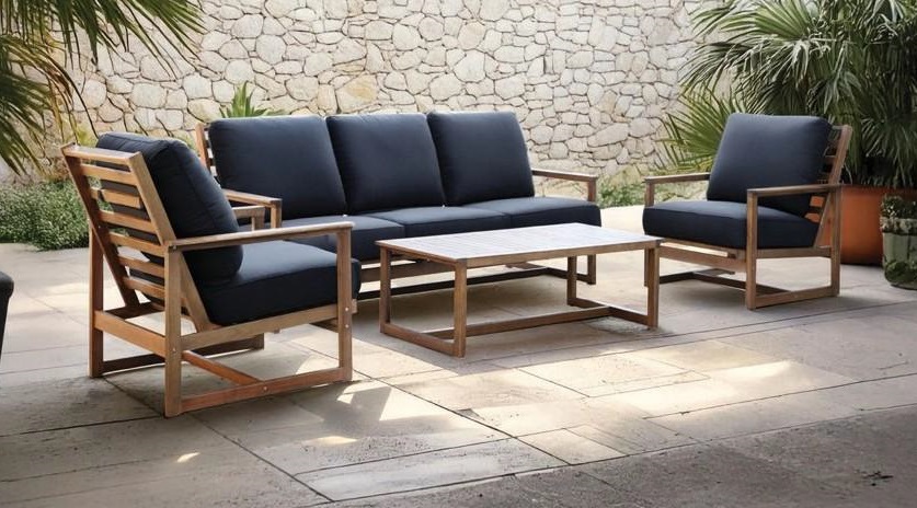 Marquise Triple Lounge Set with Cushions - Image 3