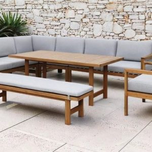 Nordic L-Shape Sofa w/High Table 7 Pcs Set