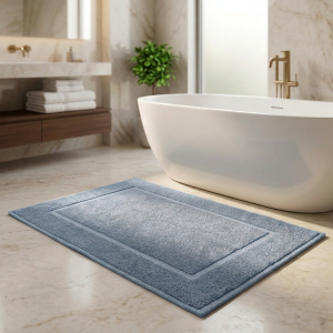 Luna Cotton Bath Mat 50x70cm Powder Blue