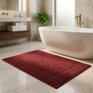 Luna Cotton Bath Mat 50x70cm Red