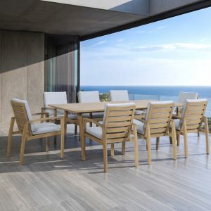 Sawyer Dining Table 240x100cm Incl 8 Chairs