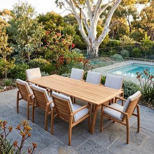 Sawyer Dining Table 240x100cm Incl 8 Chairs