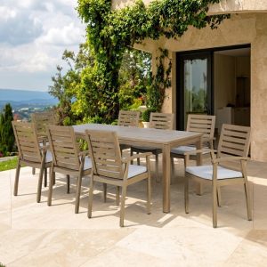 Southbank Dining Table 220x100cm Incl 8 Chairs