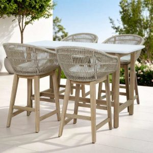 Talara Rect Bar Table 140cm with Cement Top
