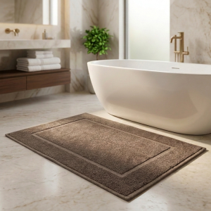 Luna Cotton Bath Mat 50x70cm Taupe