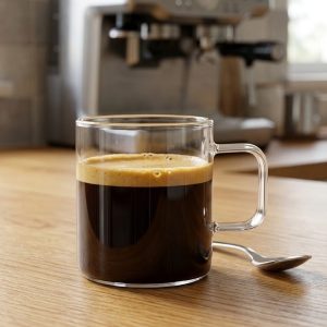 Glass Espresso Mug with Handle 125ml