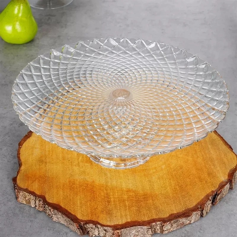 Glass Footed Serving Plate 28cm - Image 2