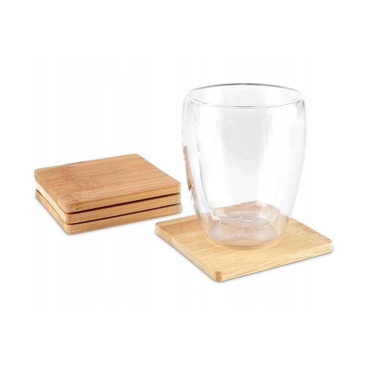 Coaster Set 4 Pcs Bamboo (2 Designs) - Image 2