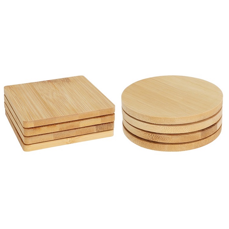 Coaster Set 4 Pcs Bamboo (2 Designs) - Image 5