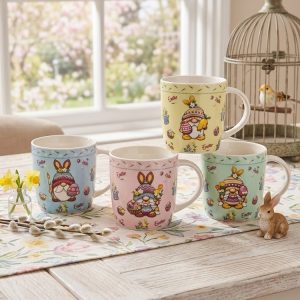 Easter Gnome Porcelain Mug 325ml (4 Colours)