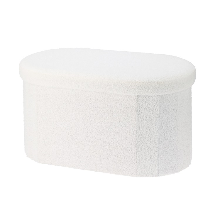 Foldable storage Stool with Lid White - Image 3